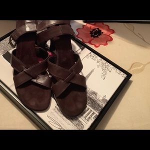 Leather ankle sandals